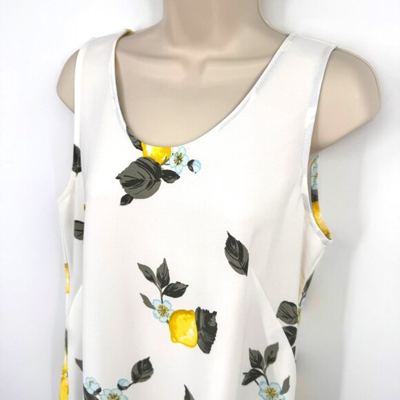 Ann Taylor Factory lemon sleeveless dress woman’s size medium white yellow - Picture 2 of 10